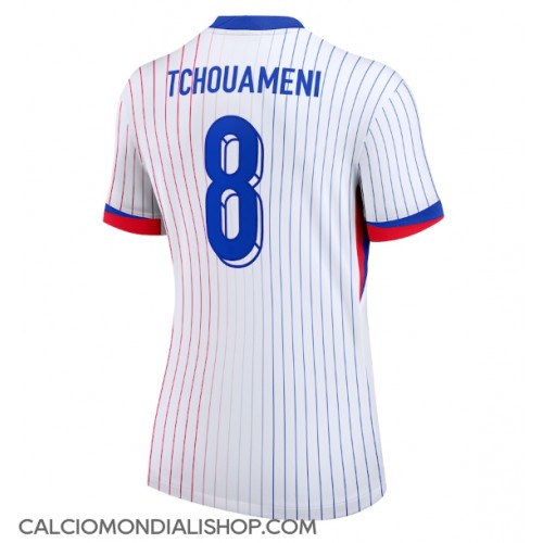 Maglie da calcio Francia Aurelien Tchouameni #8 Seconda Maglia Femminile Europei 2024 Manica Corta